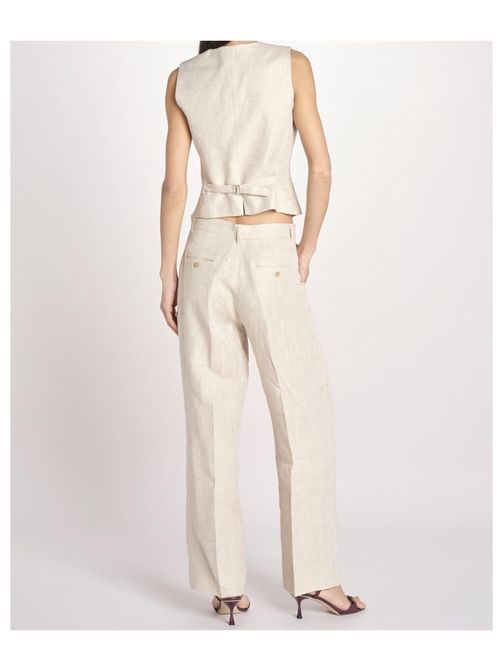 Weekend Max Mara Linen Canvas Vest Size 6 - Picture 2 of 4